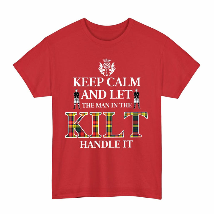 Scottish Buchanan Modern Clan Tartan T-Shirt - Keep Calm Tartan Plaid Red Color