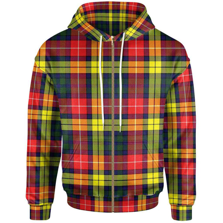 Scottish Buchanan Modern Clan Tartan Hoodie Zip Tartan Plaid