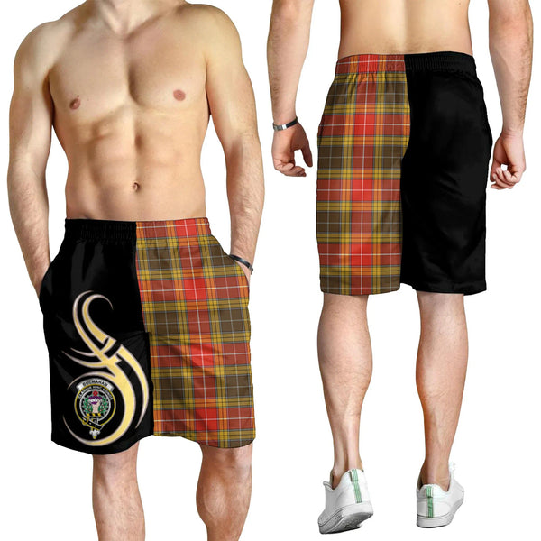 Scottish Buchanan Old Set Weathered Clan Crest Tartan Believe in Me Men's Shorts