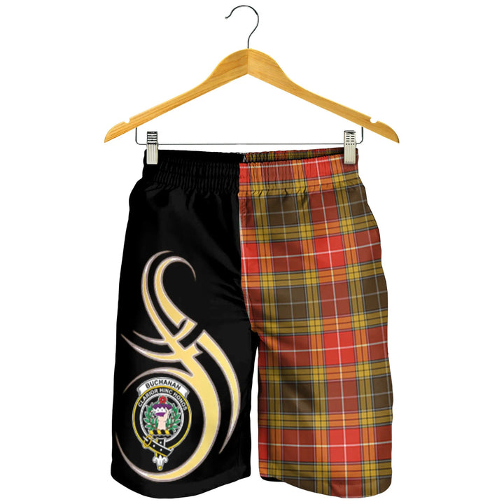 Scottish Buchanan Old Set Weathered Clan Crest Tartan Believe in Me Men's Shorts