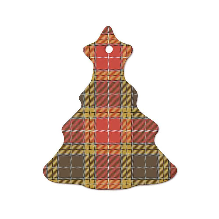 Scottish Buchanan Old Set Weathered Clan Tartan Ceramic Ornament  Tree Shape Tartan Plaid