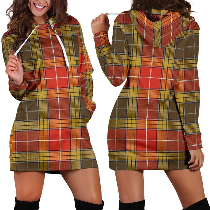 Scottish Buchanan Old Set Weathered Clan Tartan Hoodie Dress