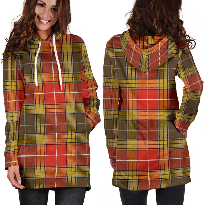 Scottish Buchanan Old Set Weathered Clan Tartan Hoodie Dress