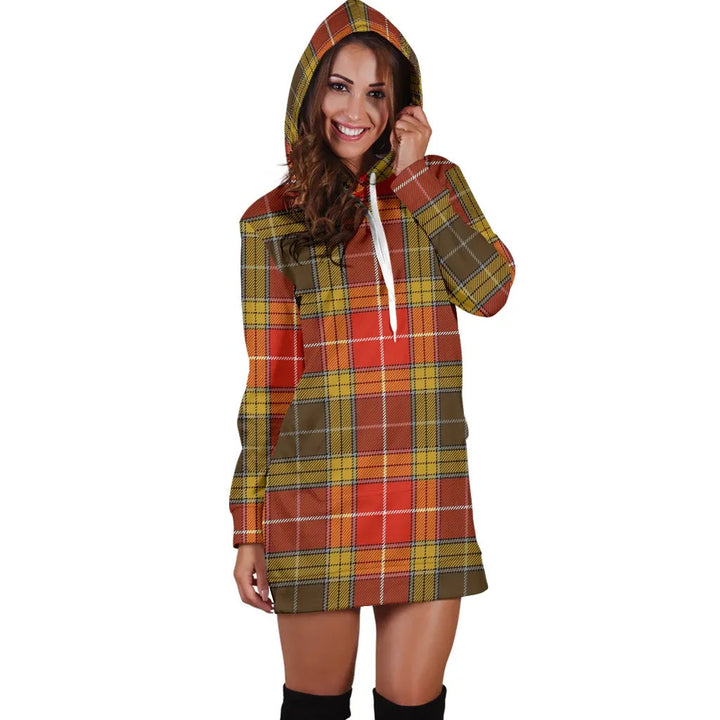 Scottish Buchanan Old Set Weathered Clan Tartan Hoodie Dress
