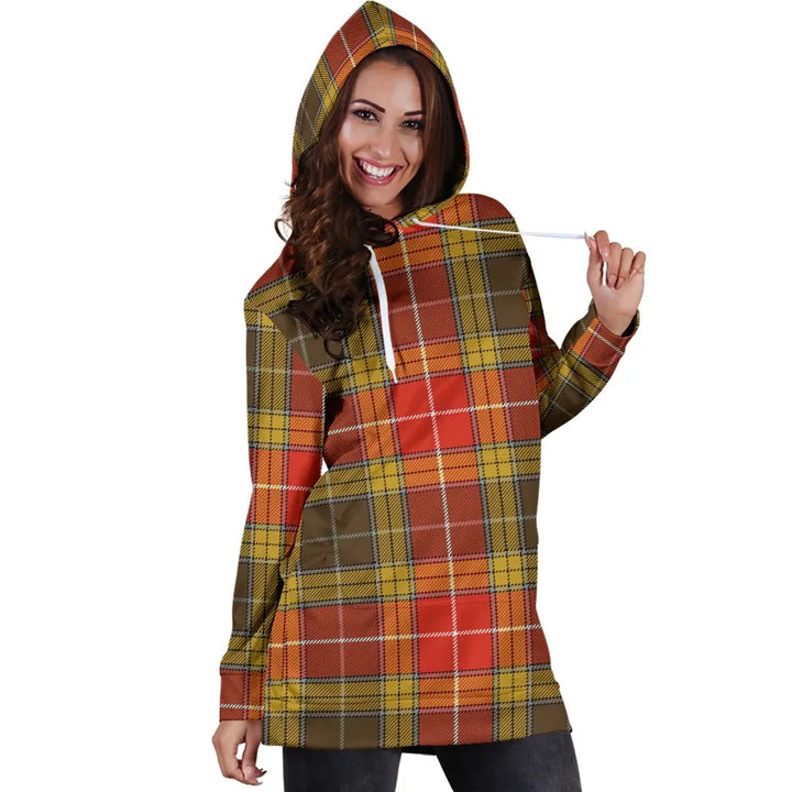 Scottish Buchanan Old Set Weathered Clan Tartan Hoodie Dress