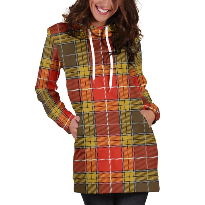 Scottish Buchanan Old Set Weathered Clan Tartan Hoodie Dress