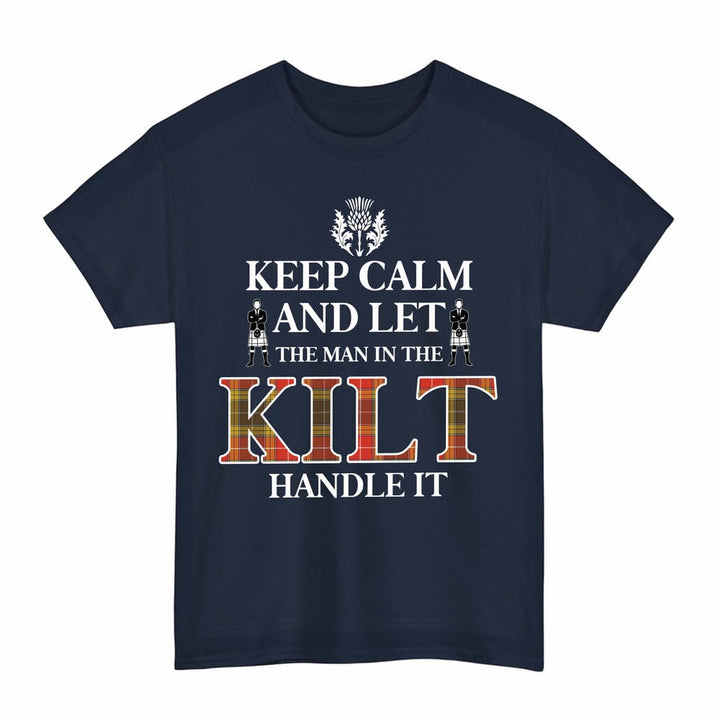 Scottish Buchanan Old Set Weathered Clan Tartan T-Shirt - Keep Calm Tartan Plaid Navy Color