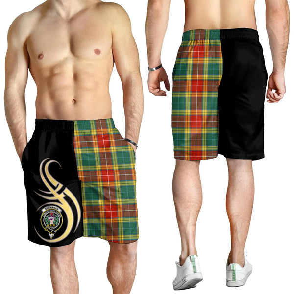 Scottish Buchanan Old Sett Clan Crest Tartan Believe in Me Men's Shorts