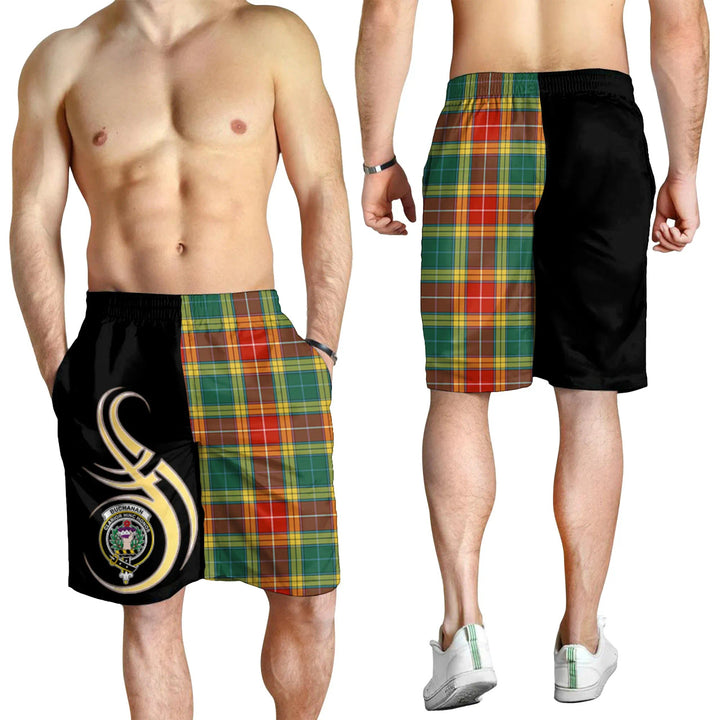 Scottish Buchanan Old Sett Clan Crest Tartan Believe in Me Men's Shorts