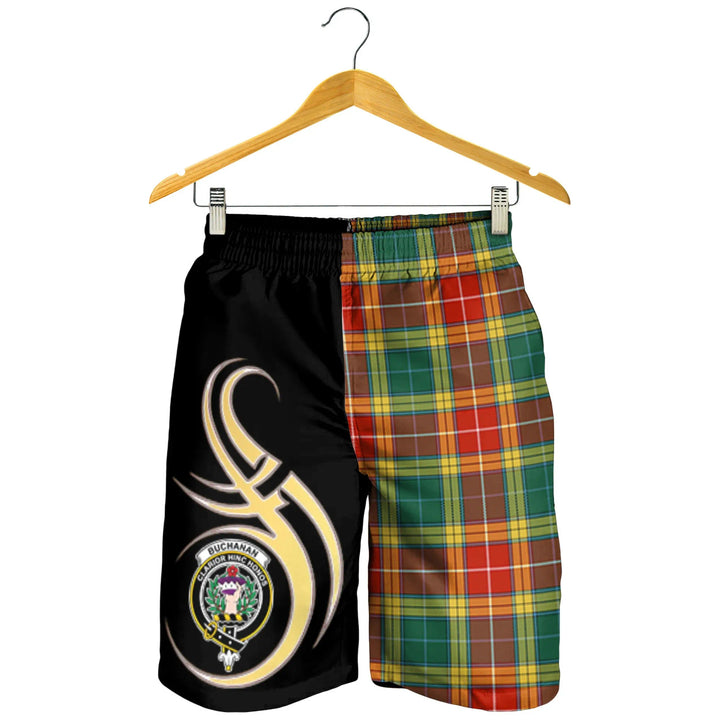Scottish Buchanan Old Sett Clan Crest Tartan Believe in Me Men's Shorts