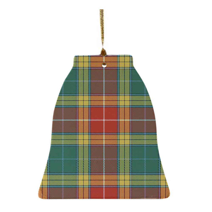Scottish Buchanan Old Sett Clan Tartan Ceramic Ornament Bell Shape Tartan Plaid