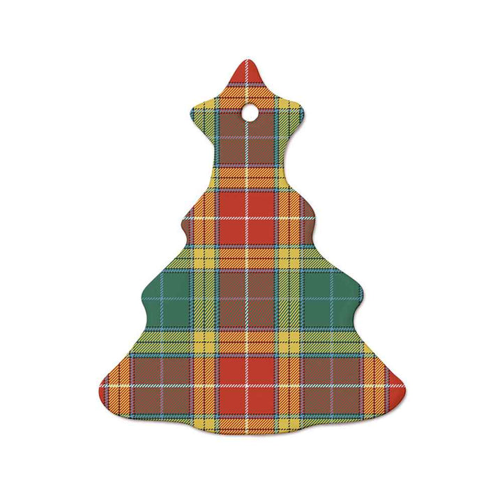 Scottish Buchanan Old Sett Clan Tartan Ceramic Ornament  Tree Shape Tartan Plaid
