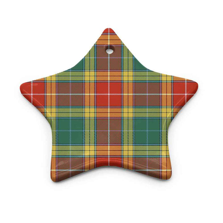 Scottish Buchanan Old Sett Clan Tartan Ceramic Ornament Star Shape Tartan Plaid