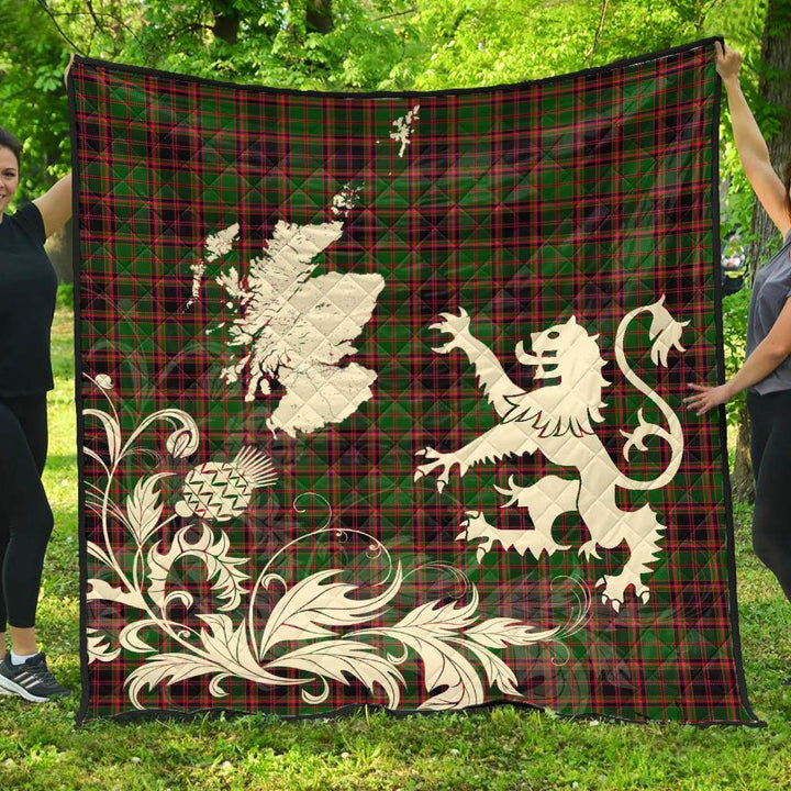 Scottish Buchanan Old Sett Clan Tartan Quilt Rampant Lion with Thistle Tartan Plaid 1