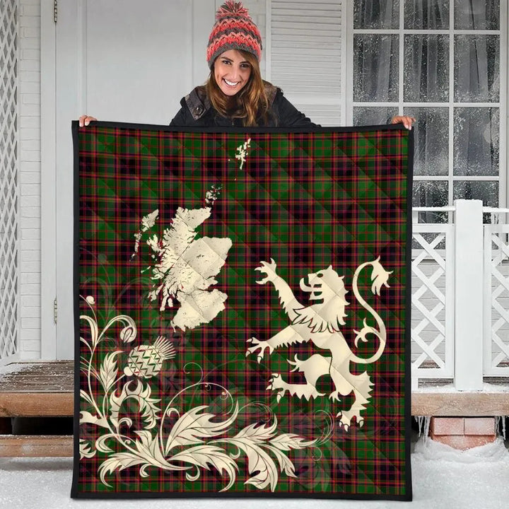 Scottish Buchanan Old Sett Clan Tartan Quilt Rampant Lion with Thistle Tartan Plaid 3