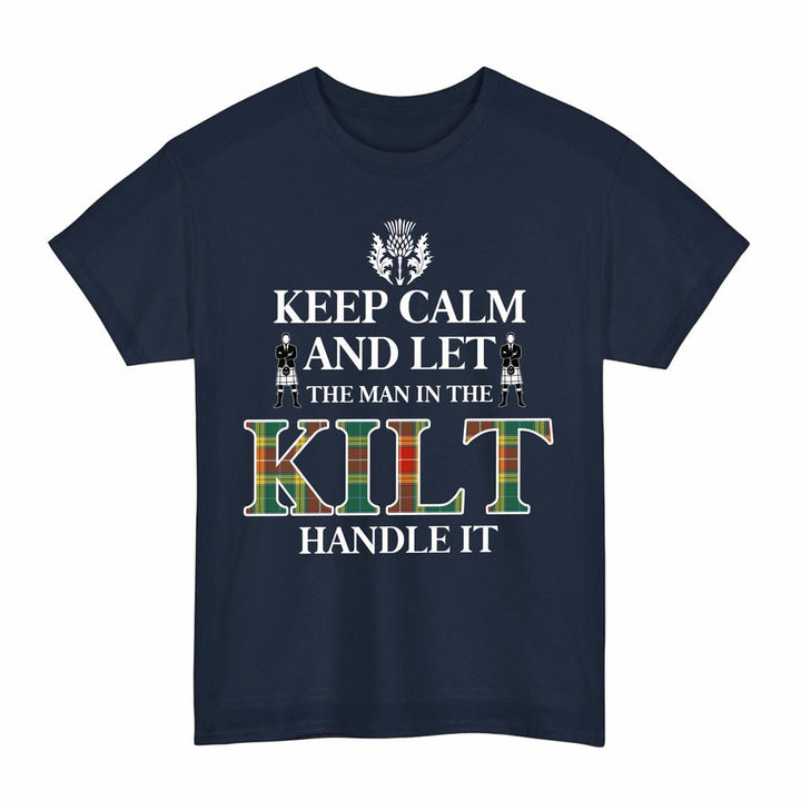 Scottish Buchanan Old Sett Clan Tartan T-Shirt - Keep Calm Tartan Plaid Navy Color