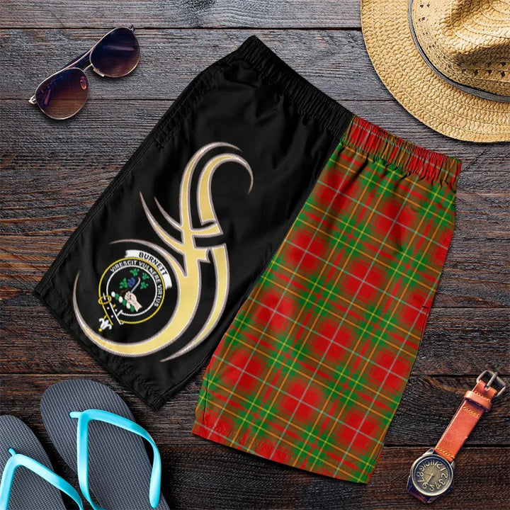 Scottish Burnett Ancient Clan Crest Tartan Believe in Me Men's Shorts