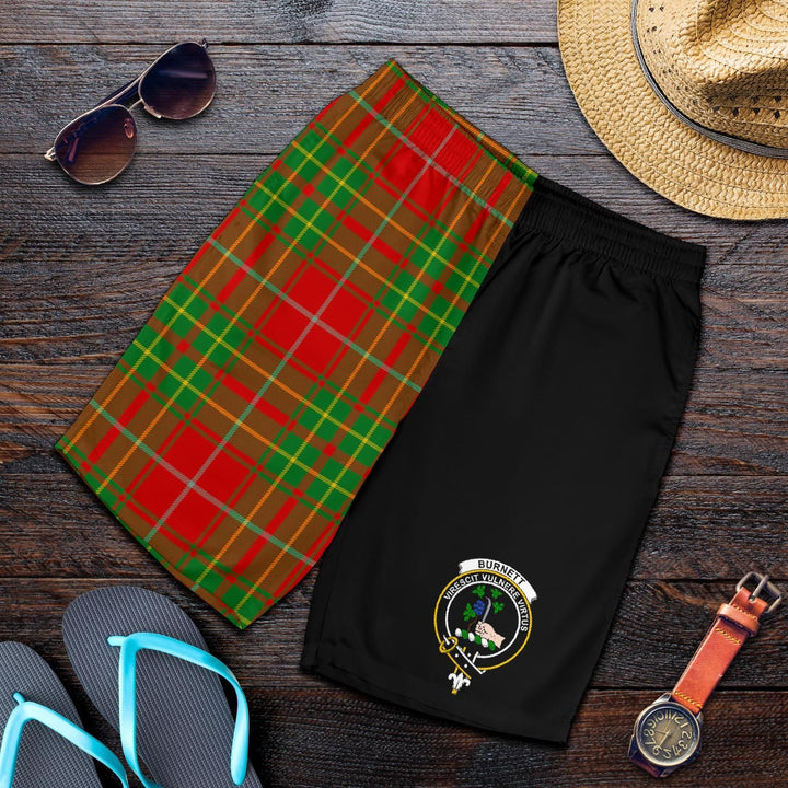 Scottish Burnett Ancient Clan Crest Tartan Half of Me Men's Shorts