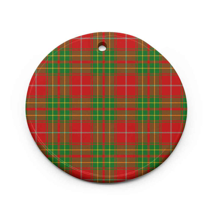 Scottish Burnett Ancient Clan Tartan Ceramic Ornament Circle Shape Tartan Plaid