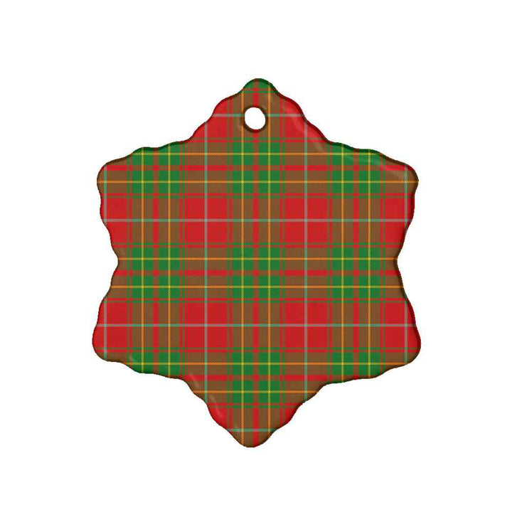 Scottish Burnett Ancient Clan Tartan Ceramic Ornament Snow Flake Shape Tartan Plaid