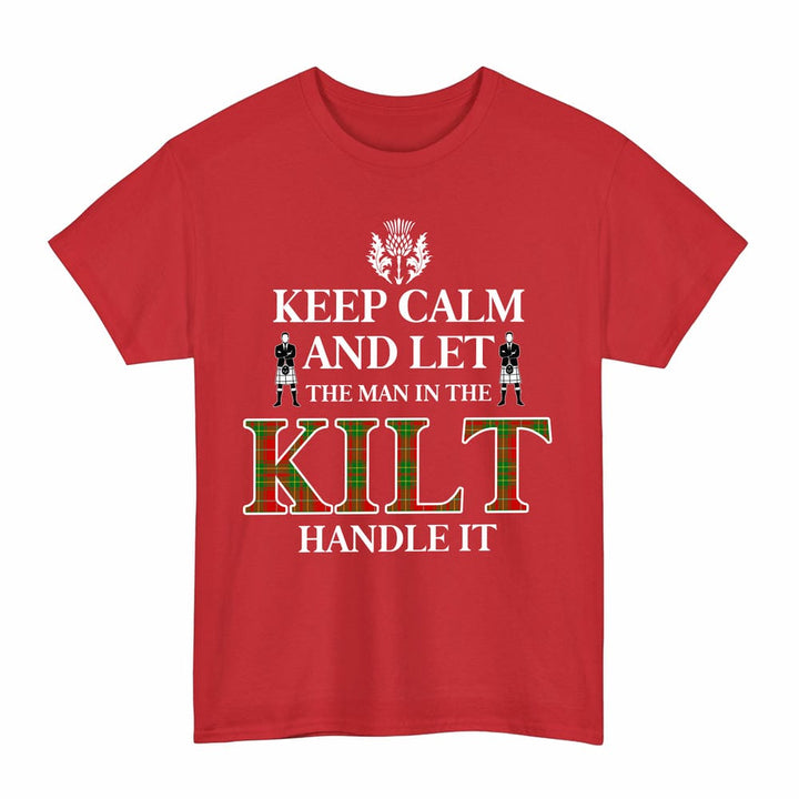 Scottish Burnett Ancient Clan Tartan T-Shirt - Keep Calm Tartan Plaid Red Color