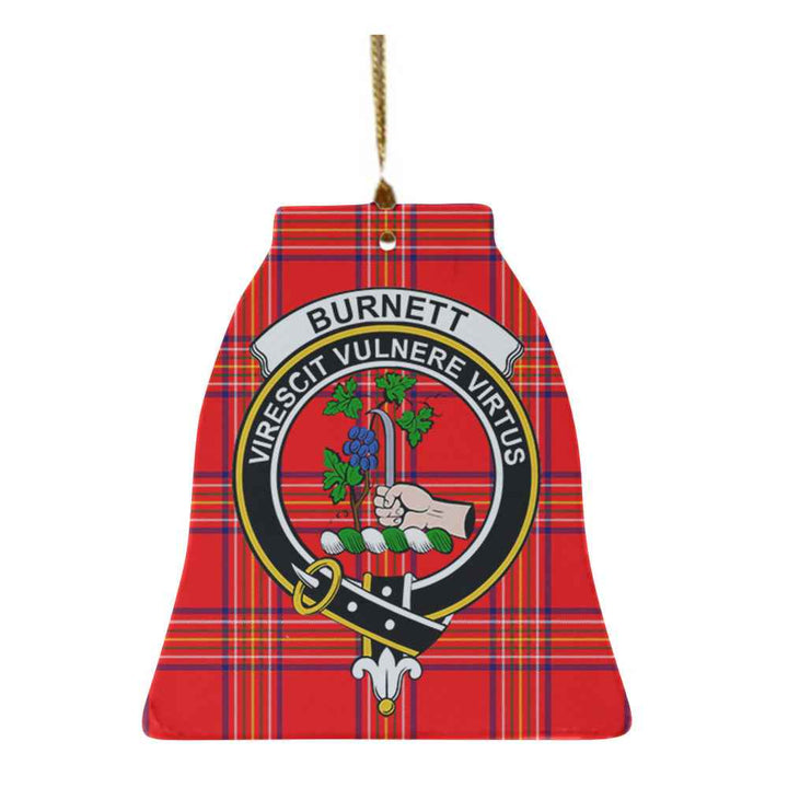 Scottish Burnett Clan Crest Tartan Ceramic Ornament Bell Shape Tartan Plaid