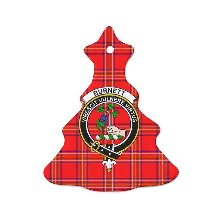 Scottish Burnett Clan Crest Tartan Ceramic Ornament Tree Shape Tartan Plaid