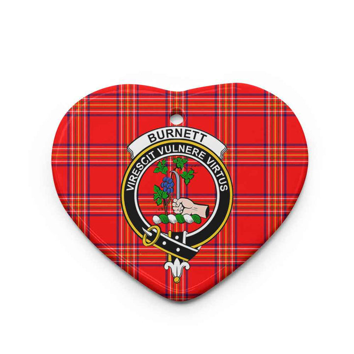 Scottish Burnett Clan Crest Tartan Ceramic Ornament Heart Shape Tartan Plaid