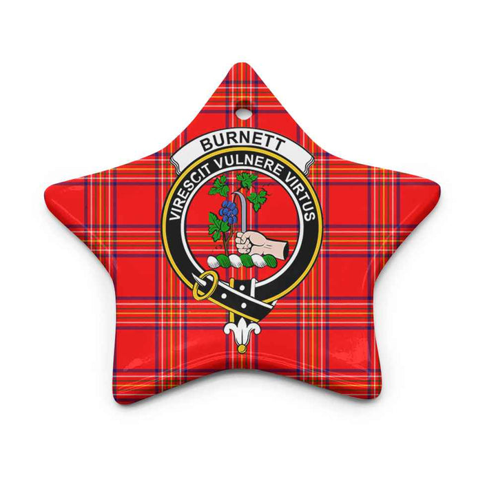Scottish Burnett Clan Crest Tartan Ceramic Ornament Star Shape Tartan Plaid
