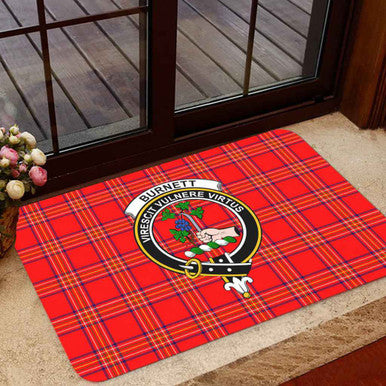 Scottish Burnett Clan Crest Tartan Door Mat Tartan Plaid 1