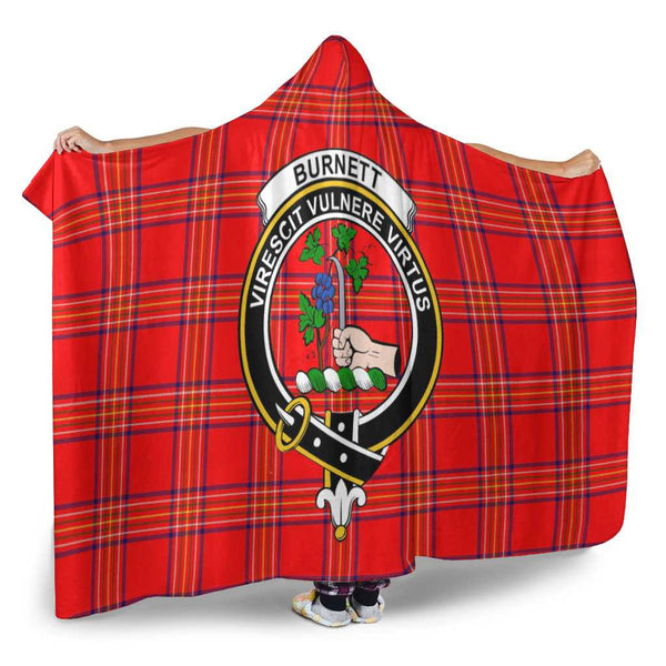Scottish Burnett Clan Crest Tartan Hooded Blanket Tartan Plaid 2