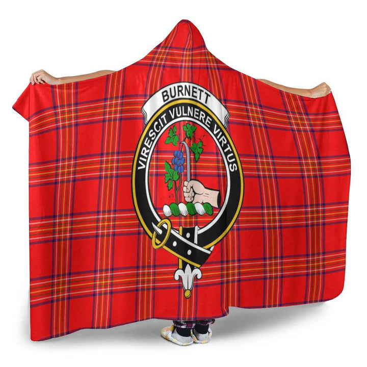 Scottish Burnett Clan Crest Tartan Hooded Blanket Tartan Plaid 2