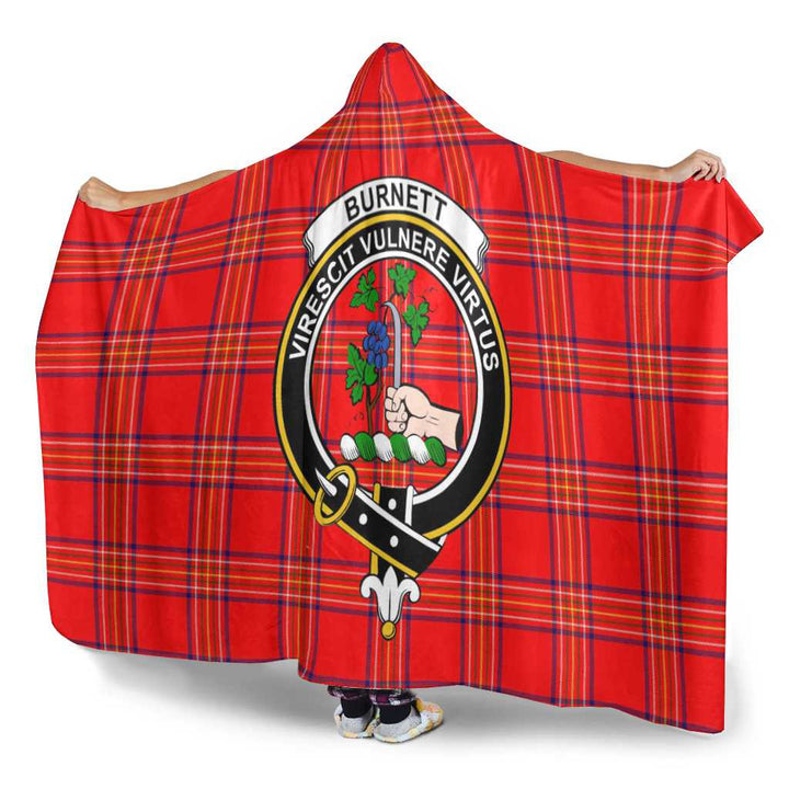 Scottish Burnett Clan Crest Tartan Hooded Blanket Tartan Plaid 3