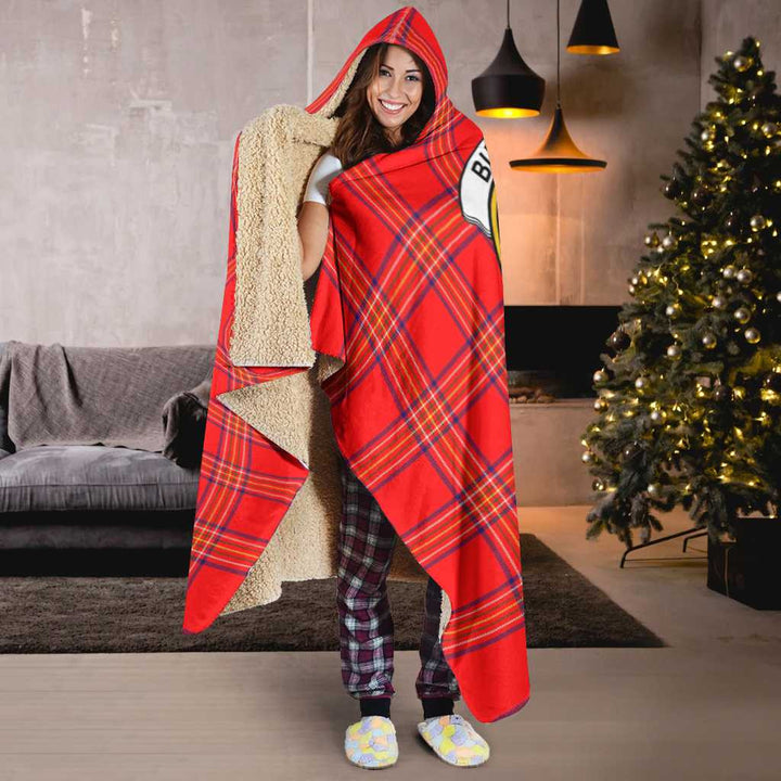 Scottish Burnett Clan Crest Tartan Hooded Blanket Tartan Plaid 6