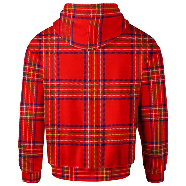 Scottish Burnett Clan Crest Tartan Hoodie Back Side Tartan Plaid