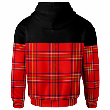 Scottish Burnett Clan Crest Tartan Hoodie - Horizontal Style Back Side Tartan Plaid