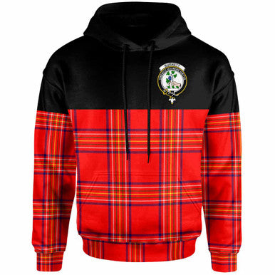 Scottish Burnett Clan Crest Tartan Hoodie - Horizontal Style Front Side Tartan Plaid