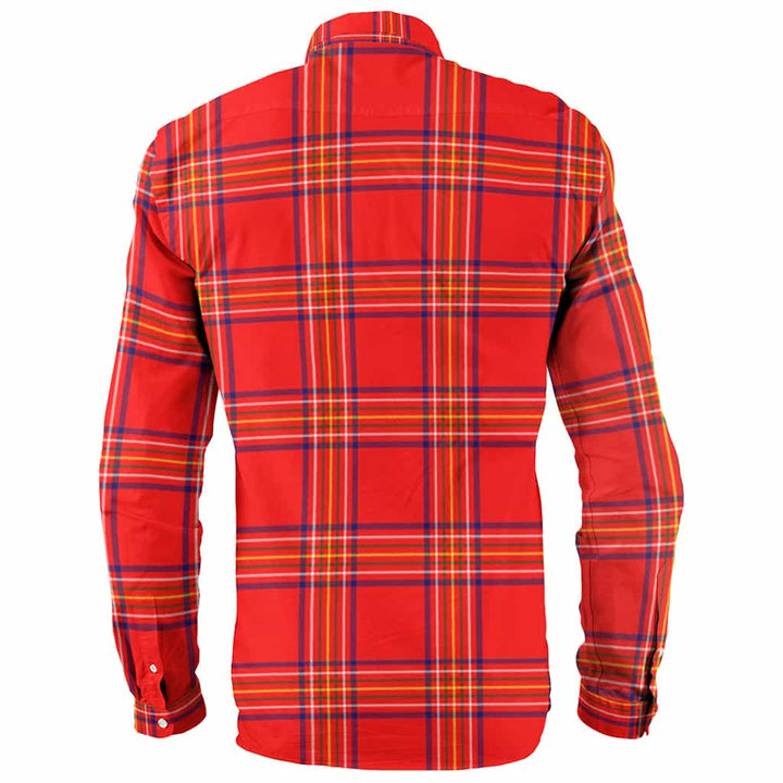 Scottish Burnett Clan Crest Tartan Long Sleeve Shirt Back Side Tartan Plaid