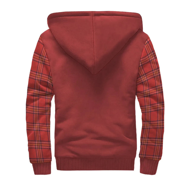 Scottish Burnett Clan Crest Tartan Plaid Sleeve Sherpa Hoodie