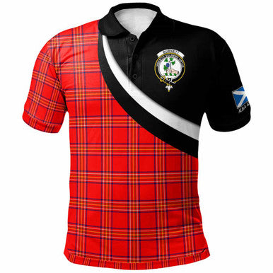 Scottish Burnett Clan Crest Tartan Polo Shirt - Scotland Forever Style Front Side Tartan Plaid