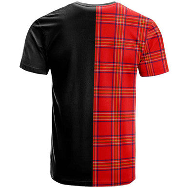 Scottish Burnett Clan Crest Tartan T-Shirt Half in Me Back Side Tartan Plaid