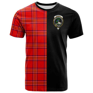 Scottish Burnett Clan Crest Tartan T-Shirt Half in Me Front Side Tartan Plaid