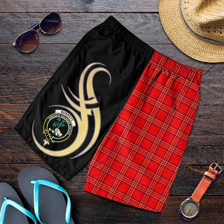 Scottish Burnett Modern Clan Crest Tartan Believe in Me Men's Shorts