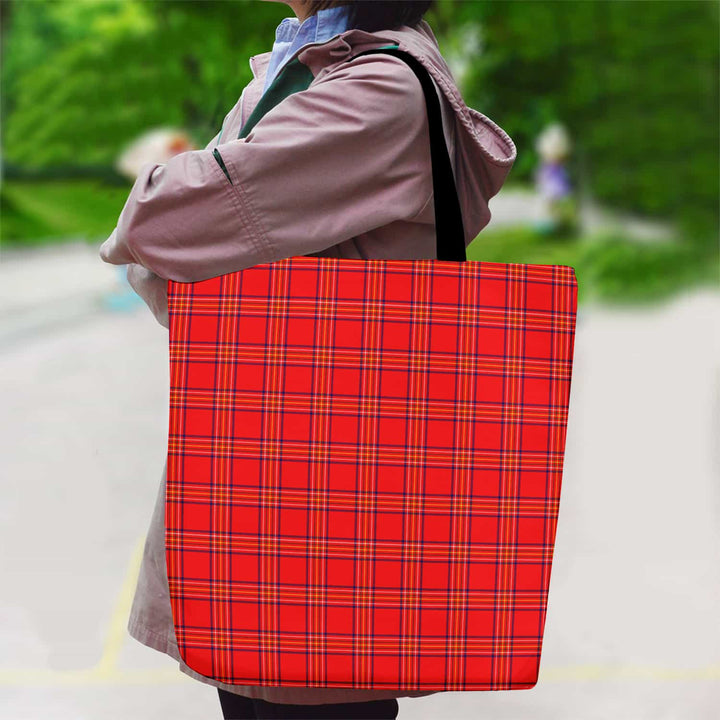 Scottish Burnett Modern Clan Tartan Canvas Bag With Shoulder Strap Tartan Plaid 2