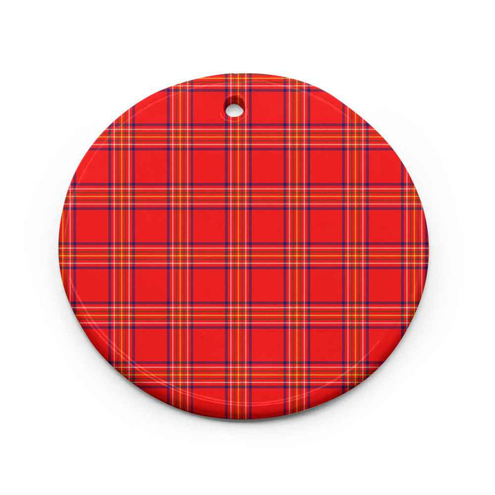 Scottish Burnett Modern Clan Tartan Ceramic Ornament Circle Shape Tartan Plaid