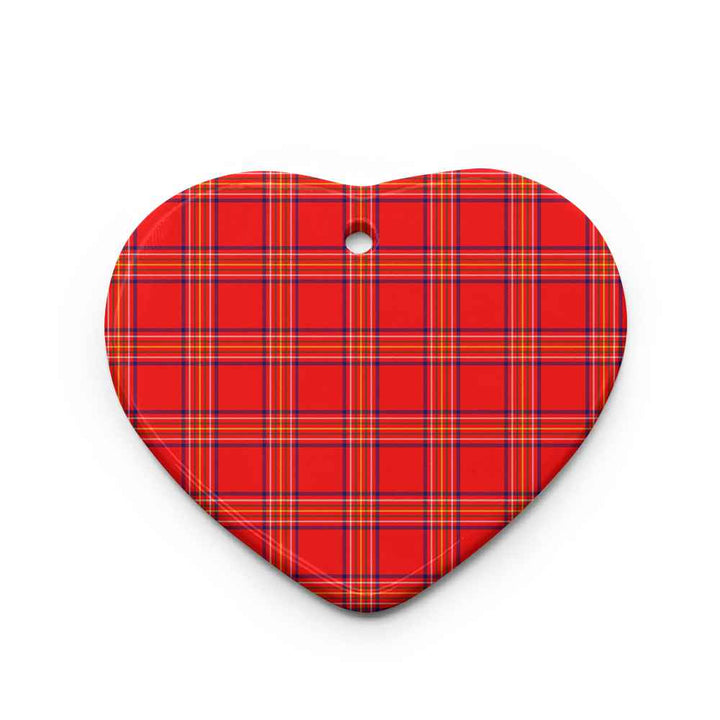 Scottish Burnett Modern Clan Tartan Ceramic Ornament Heart Shape Tartan Plaid