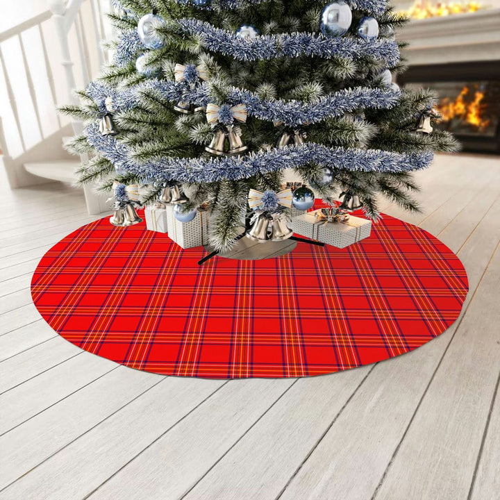 Scottish Burnett Modern Clan Tartan Christmas Tree Skirt No Tassels 3 Tartan Plaid