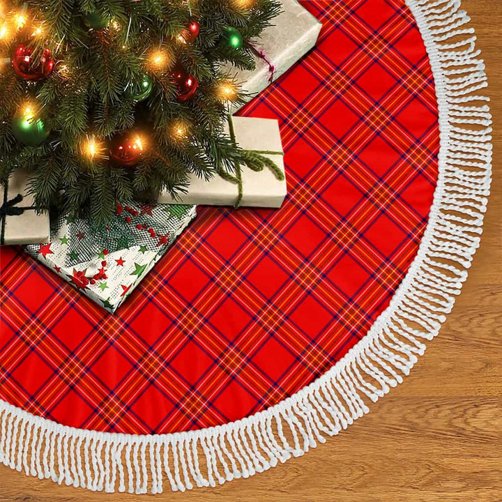 Scottish Burnett Modern Clan Tartan Christmas Tree Skirt Tassels 2 Tartan Plaid