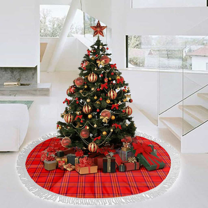 Scottish Burnett Modern Clan Tartan Christmas Tree Skirt Tassels 3 Tartan Plaid