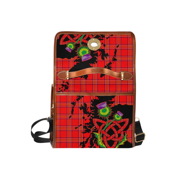 Scottish Burnett Modern Clan Tartan Waterproof Canvas Bag With Thistle Tartan Plaid 6